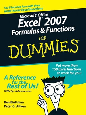 cover image of Microsoft Office Excel 2007 Formulas & Functions For Dummies